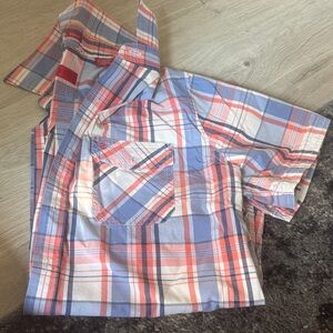 Izod Kids Plaid Shirt in Blue and Red